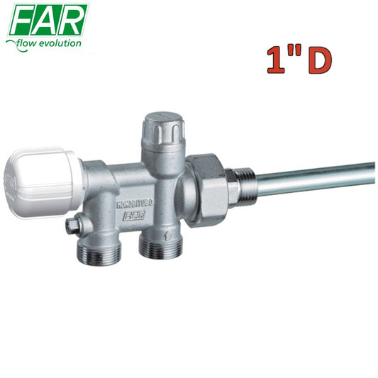 1438 - valvola mono-tubo 1'' termostatizzabile raccordo DX attacco rame o multistrato - FAR