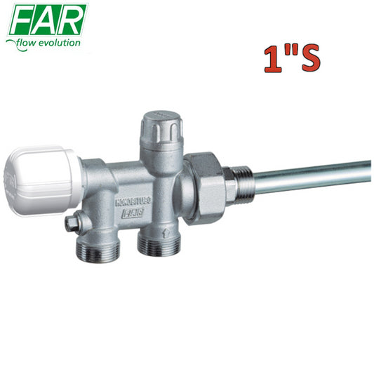 1438 - valvola mono-tubo 1'' termostatizzabile raccordo SX attacco rame o multistrato - FAR