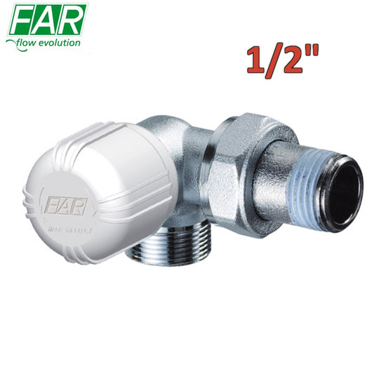 1617 - valvola 1/2'' termostatizzabile doppia squadra ad angolo destro comando verticale attacco rame - FAR