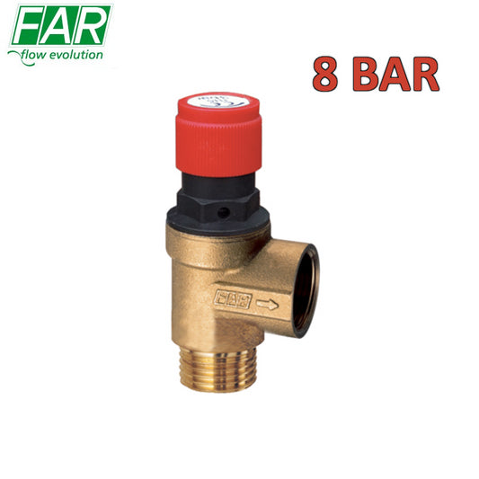 2002 - Valvola di sicurezza 8 BAR - 1/2'' Maschio Femmina - FAR