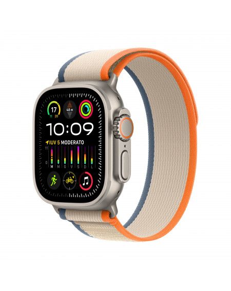 2023 - Apple Watch Ultra 2 GPS + Cellular, 49mm Cassa in titanio con arancione/beige trail loop - M/L