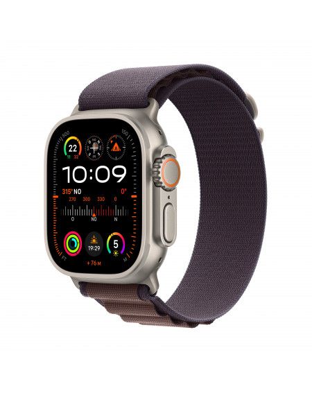 2023 - Apple Watch Ultra 2 GPS + Cellular, 49mm Cassa in titanio con indaco alpine loop - small