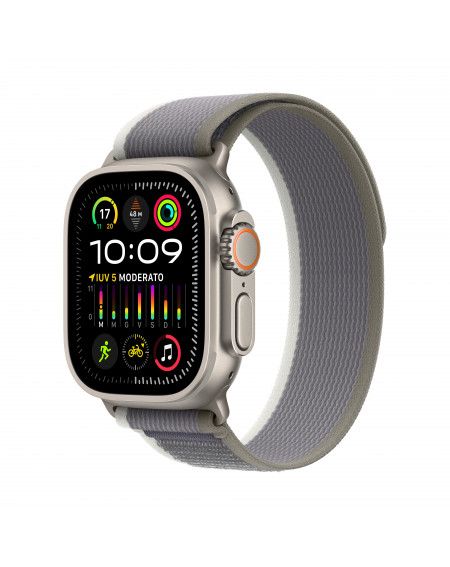 2023 - Apple Watch Ultra 2 GPS + Cellular, 49mm Cassa in titanio con verde/grigio trail loop - M/L