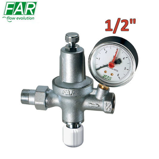 2110 - Gruppo di riempimento 1/2'' automatico cromato completo di manometro Ø63 mm - FAR