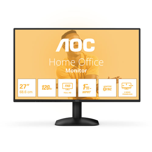 AOC MONITOR 27 LED VA 16:9 FHD 4MS 300 CDM 120hz, VGA/HDMI