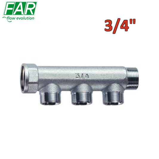 3350 - Collettore 3/4'' M-F 3 vie componibile interasse 36 mm - FAR
