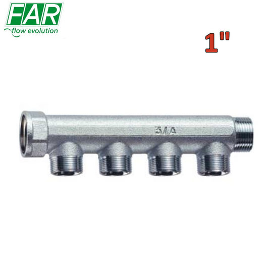 3400 - Collettore 1'' M-F 4 vie componibile interasse 36 mm - FAR