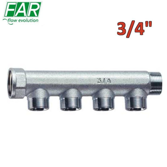 3400 - Collettore 3/4'' M-F 4 vie componibile interasse 36 mm - FAR