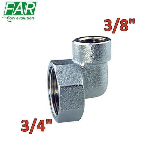 4050 - Raccordo terminale curvo a squadra gomito 3/4'' x 3/8'' - FAR