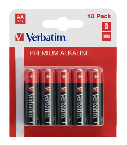 VERBATIM ALKALINE BATTERY AA 10-PACK (HANGCARD)