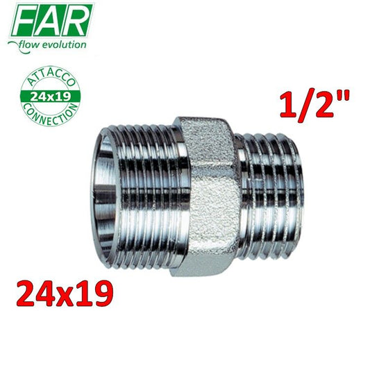 5010 - Niplex nipplo maschio cromato 1/2'' x 24x19 - FAR