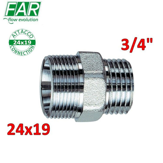 5010 - Niplex nipplo maschio cromato 3/4'' x 24x19 - FAR