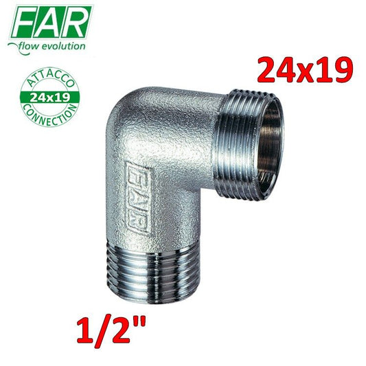 5260 - Gomito maschio curva cromo opaco 1/2'' x 24x19 - FAR