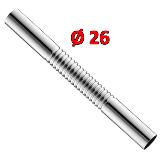 Canotto flessibile rigato cromato L. 300 mm ?26 - 1''