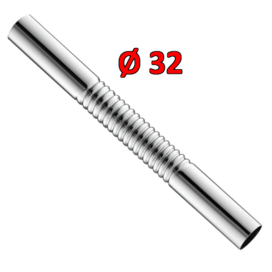 Canotto flessibile rigato cromato L. 300 mm ?32 - 1''1/4