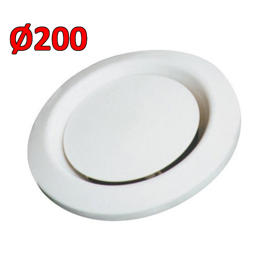 AUSTRALE -  Anemostato in ABS ? 200 mm valvola regolabile di estrazione e mandata aria