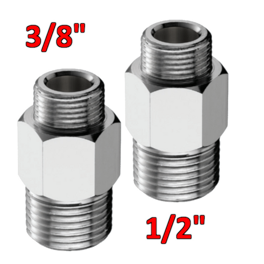 Niples prolungato in ottone cromato 1/2'' x 3/8'' - COPPIA