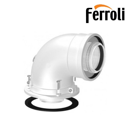 Kit Curva coassiale 90°, girevole 360° con passo 45° ? 100/60 per caldaia a condensazione