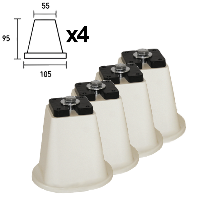 Kit supporti pavimento a cono unit? esterna + antivibrante bianco avorio