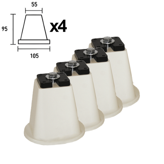 Kit supporti pavimento a cono unit? esterna + antivibrante bianco avorio