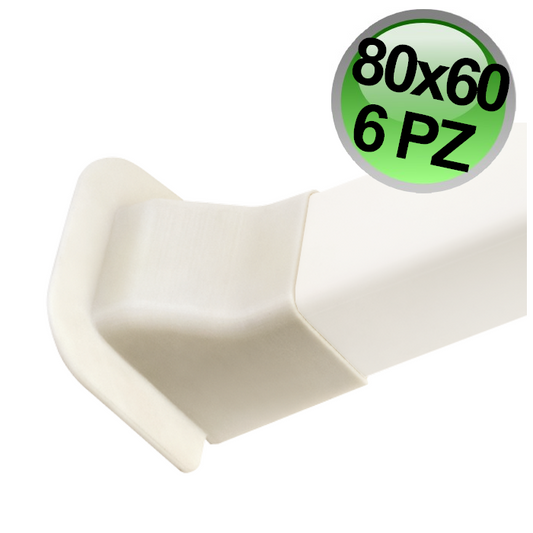 Raccordo a muro svasato per canalina 80x60 mm - scatola completa 6 PZ