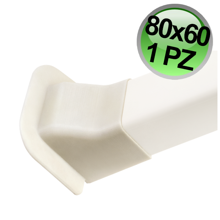 Raccordo a muro svasato per canalina 80x60 mm - 1 PZ