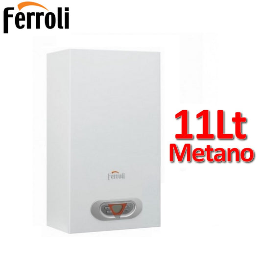 Scaldabagno scaldacqua 11 lt/min a metano tiraggio forzato, di tipo LOW NOx - Ferroli SKY ECO F 11