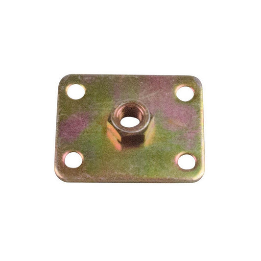 Piastra 60x50x3 mm con dado da 8 mm in acciaio zincato