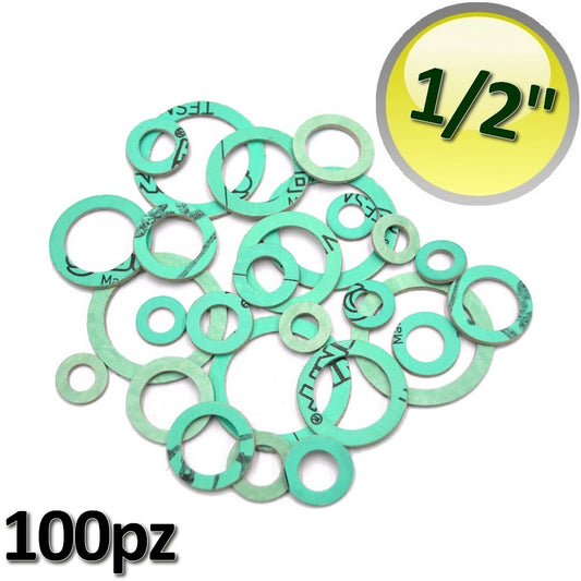 Guarnizioni da ? 1/2'' in giuntura senza amianto con spessore mm 2 per raccordi sanitari acqua - busta 100 pezzi