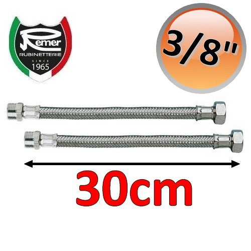Coppia tubi flessibili acqua FLEXITALY 30cm - 3/8 maschio femmina