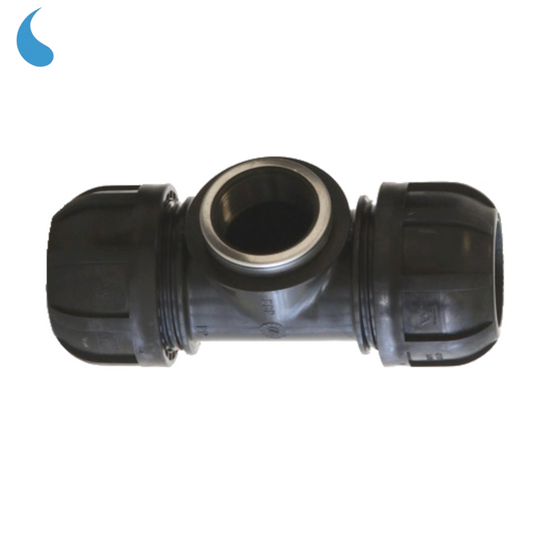 Raccordo a TEE T ? 32 mm x 1'' filettato femmina a compressione - stringere in polipropilene