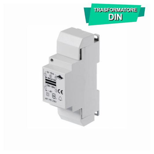 Trasformatore DIN parete ? involucro in policarbonato autoestinguente ? 15VA