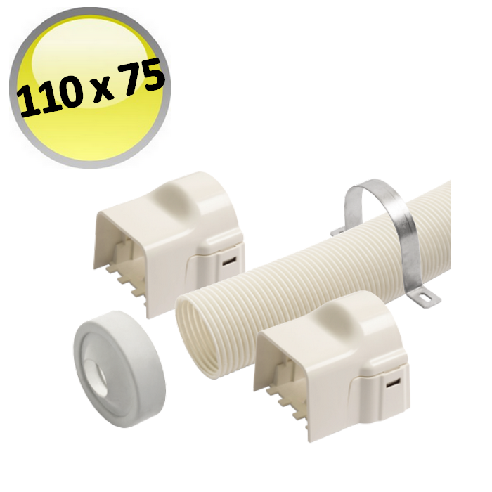 Kit flessibile per il collegamento di due canaline mediante tubo da 1 m- 110 x75