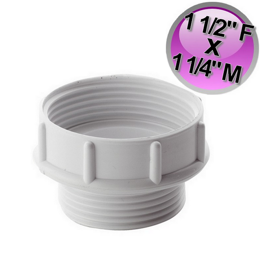 Riduzione in plastica da 1'' 1/2 Femmina x 1'' 1/4 Maschio - per scarico sifone
