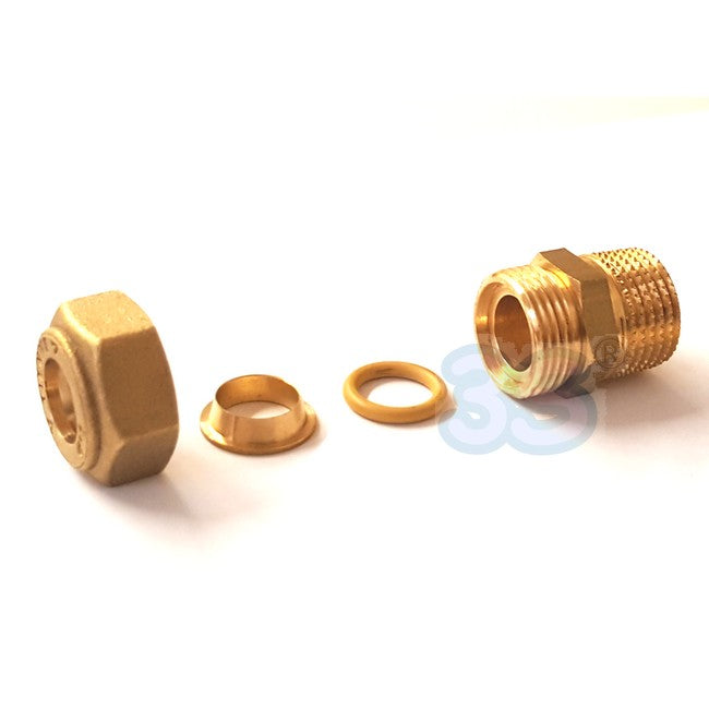 Bicono raccordo a compressione per tubo in rame - maschio 1/2'' x ? 18 mm
