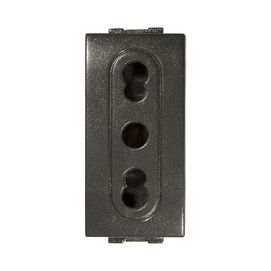 Presa Bivalente Sicurezza Nero antracite Compatibile con Living International / Light - Feb Elettrica