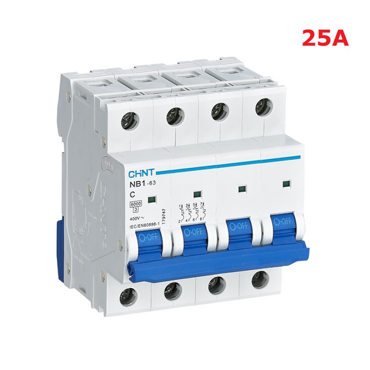 Interruttore automatico magnetotermico 25 Ampere NB1 C25 4P 6 kA