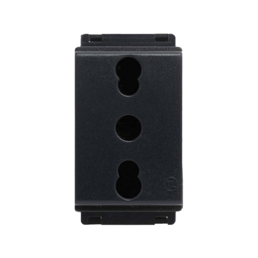 Presa Bivalente di Sicurezza Nero 2P+T Std It 10/16A 250V Nero compatibile con Bticino Living Classic - Feb Elettrica