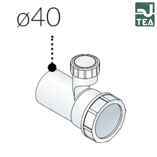 Aeratore anti-svuotamento - ? 40 mm per prolunga per uscita sifoni in PP bianco - TEA
