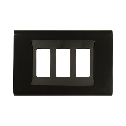 Placca Click 3 Moduli Nero compatibile con Bticino Magic  - Feb Elettrica