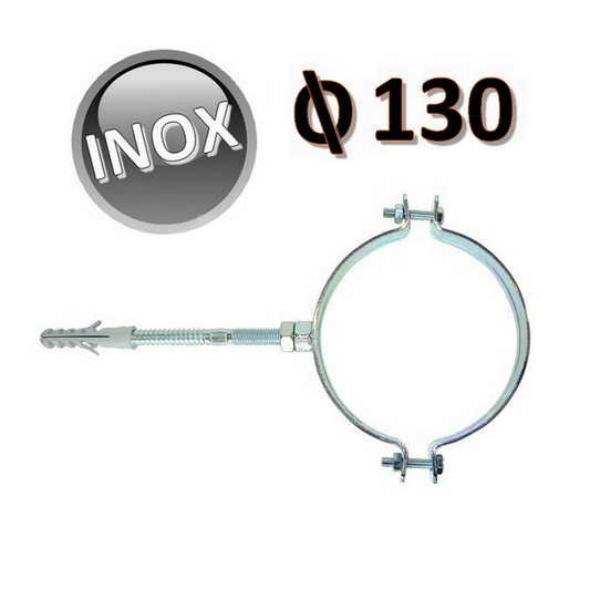 Collare in acciaio Inox D.130 con vite e tassello