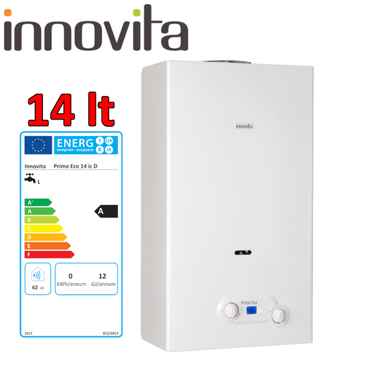 INNOVITA PRIMO ECO 14 ic D - Scaldabagno a Metano istantaneo 14 Lt Low NOx a gas a camera aperta - accensione ionizzata