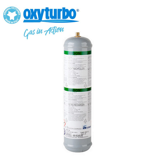 Bombola di ARGON USA e GETTA piena da 110 bar 950 cc per MIGNON E MICRO