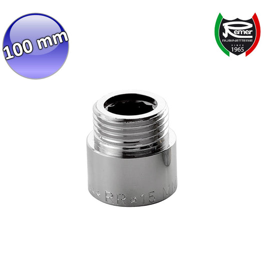 Prolunga in ottone cromato 1/2'' tipo pesante 10 cm - con broccia passo GAS