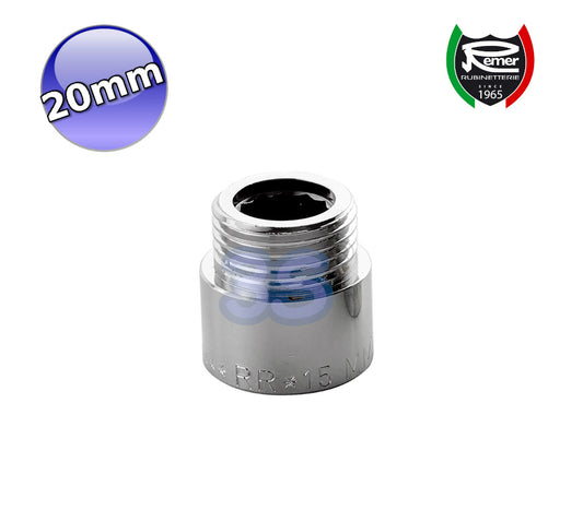 Prolunga in ottone cromato 1/2'' tipo pesante 2 cm - con broccia passo GAS