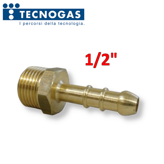 Portagomma per gas METANO in ottone attacco Maschio 1/2''