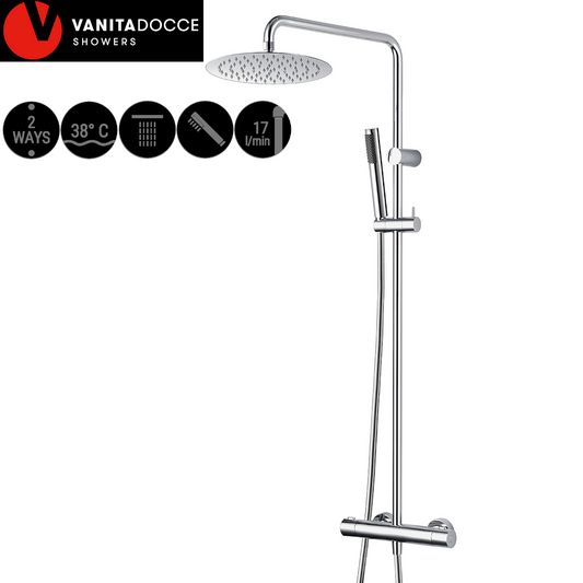 Colonna doccia IDRA con miscelatore termostatico, deviatore e soffione ?25 cm - VANITA DOCCE