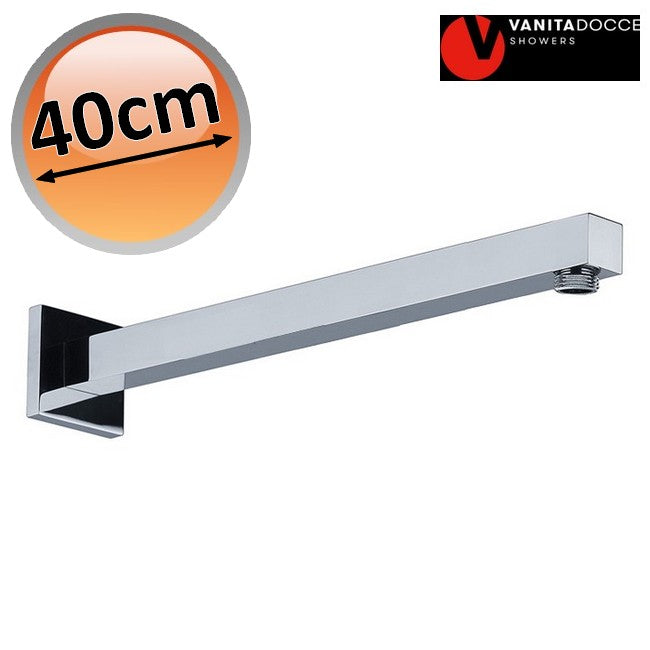 Braccio doccia sottile quadro in ottone lunghezza 40 cm - Vanit? Docce