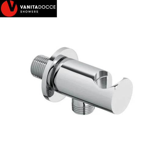 Curva doccia rotonda con supporto a muro in ottone attacchi 1/2'' M