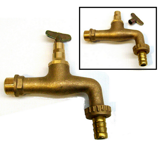 Rubinetto fontana portagomma con maniglia chiave estraibile